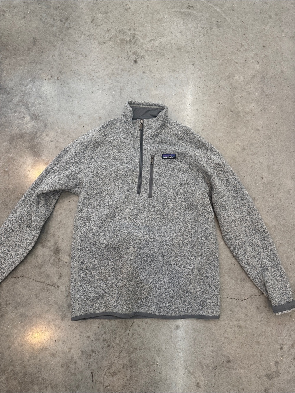 Patagonia Better Sweater 1/4 Zip Fleece — Birch Gray, Size S